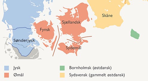 Danske dialekters hovedinddeling (beskåret)